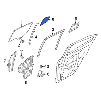 Mazda OE - Rear Left Vent Window Assembly
