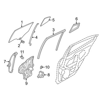 Mazda OE - Rear Door - Glass & Hardware