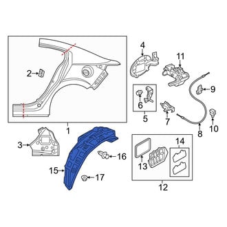 Mazda OE - Rear Left Quarter Panel Splash Shield