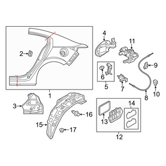 Mazda OE - Quarter Panel & Components (i Grand Touring / I Sport / i SV / I Touring / S Grand Touring / S Touring Sedan)