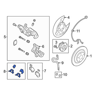 Mazda OE - Rear Disc Brake Hardware Kit