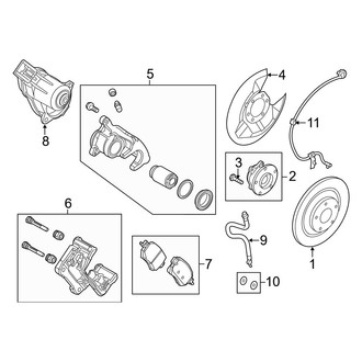Mazda OE - Rear Suspension - Brake Components (With Electric Park Brake)