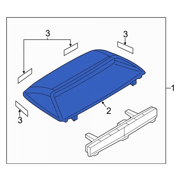 Mazda OE B45A51587A Rear Center High Mount Stop Light Cover