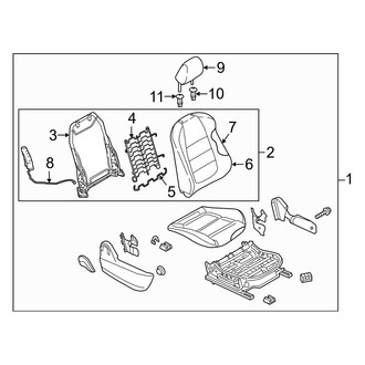 Mazda OE - Seats & Tracks - Passenger Seat Components (Mexico Built, Seat Back)