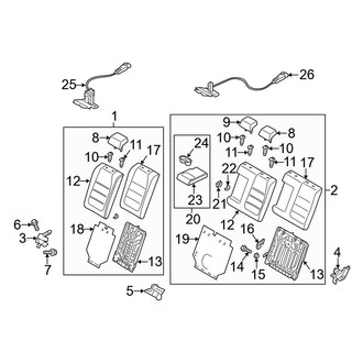 Mazda OE - Seats & Tracks - Rear Seat Components (Seat Back, With Split Bench)