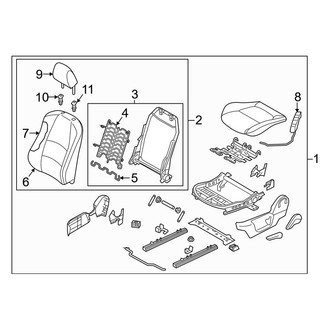 Mazda OE - Seats & Tracks - Driver Seat Components (Mexico Built, Seat Back)