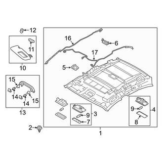 Mazda OE - Roof - Interior Trim (Mexico Built, W/O Sunroof), (i Grand Touring / I Sport / I Touring / S Grand Touring / S Touring Hatchback)