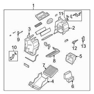 Mazda OE - Air Conditioner & Heater - Evaporator & Heater Components (Front)