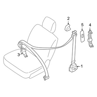 Mazda OE - Restraint Systems - Rear Seat Belts (Bucket Type, 2nd Seat)