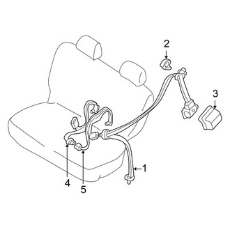 Mazda OE - Restraint Systems - Rear Seat Belts (Bench Type, 3rd Seat)
