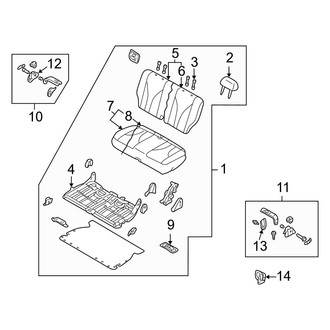 Mazda OE - Seats & Tracks - Rear Seat Components (Bench Type, 3rd Seat)