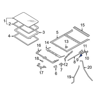 Mazda OE - Left Sunroof Guide Rail