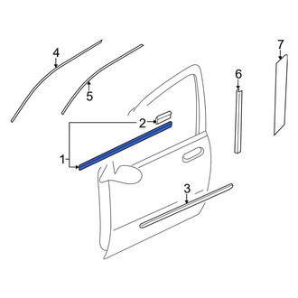 Mazda OE - Front Right Door Window Belt Weatherstrip