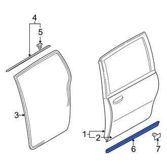 Mazda OE - Left Lower Sliding Door Weatherstrip