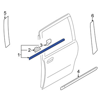 Mazda OE - Rear Left Door Window Belt Weatherstrip