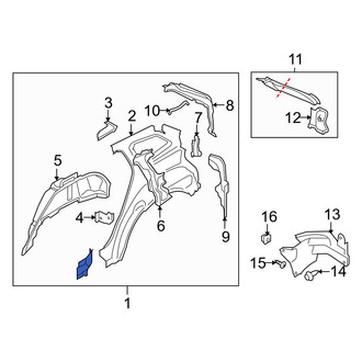 Mazda OE - Rear Right Inner Quarter Panel