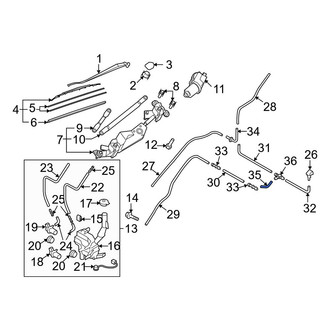 Mazda OE - Front Windshield Washer Hose Connector