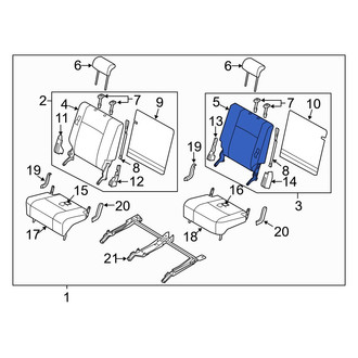 Mazda OE - Rear Left Seat Back Cushion Cover