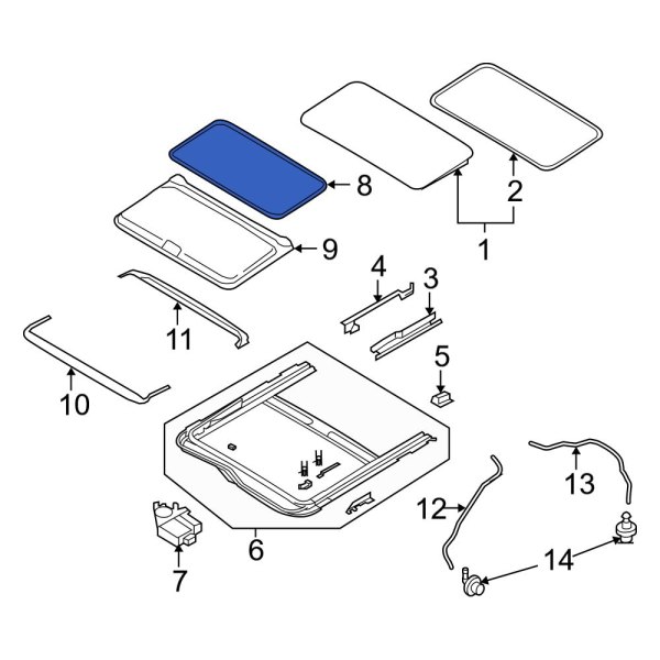 Mazda OE TD1269981B75 Sunroof Seal