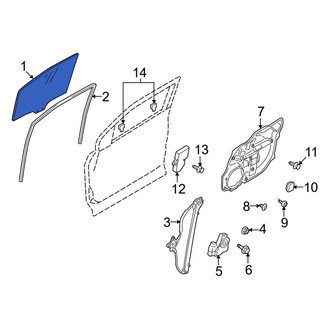 Mazda OE - Front Right Door Glass