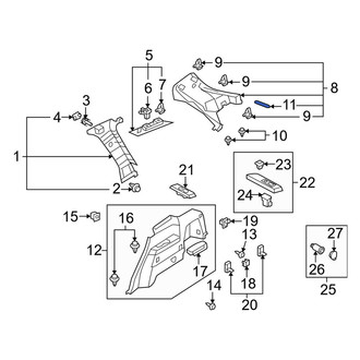 Mazda OE - Left Body D-Pillar Trim Panel Cap