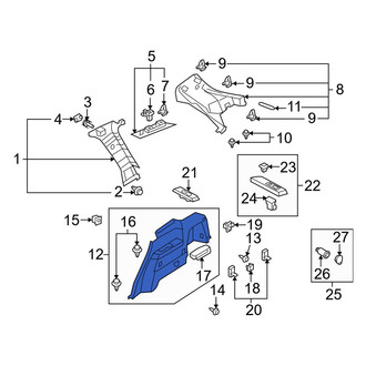 Mazda OE - Rear Left Upper Interior Quarter Panel Trim Panel
