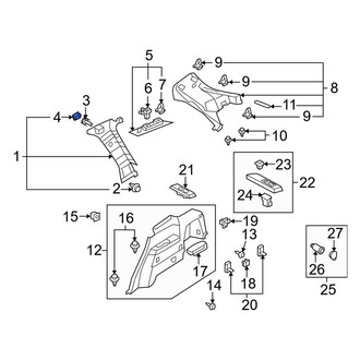 Mazda OE - Left Body C-Pillar Trim Panel Cap