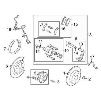 Mazda OE - Rear Suspension - Brake Components (FWD)