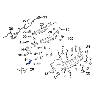 Mazda OE - Rear Left Outer Bumper Cover Stay