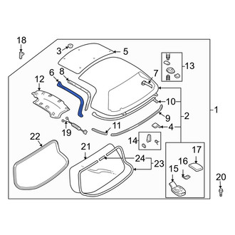 Mazda OE - Left Convertible Top Seal