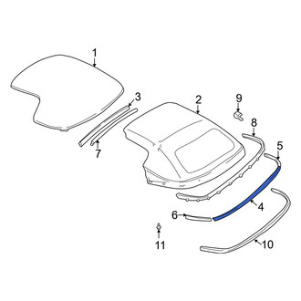 Mazda OE - Rear Center Convertible Top Mounting Plate
