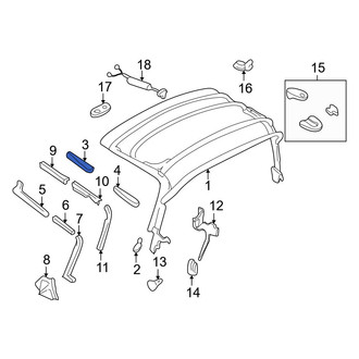 Mazda OE - Front Left Inner Convertible Top Seal