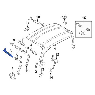 Mazda OE - Front Left Outer Convertible Top Seal