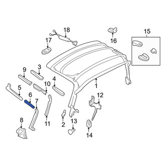 Mazda OE - Center Left Outer Convertible Top Seal