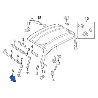 Mazda OE - Left Lower Outer Convertible Top Seal