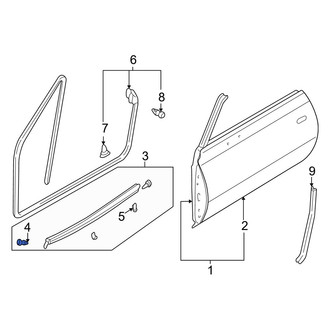 Mazda OE - Front Door Window Belt Weatherstrip Clip