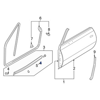 Mazda OE - Rear Door Window Belt Weatherstrip Clip