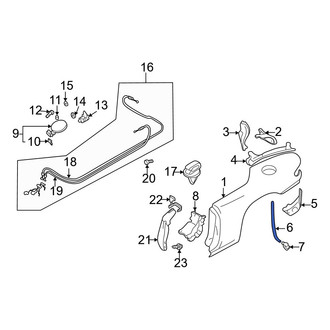 Mazda OE - Left Convertible Top Stowage Compartment Drain Hose
