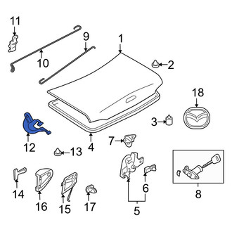 Mazda OE - Rear Left Deck Lid Hinge