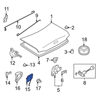 Mazda OE - Rear Deck Lid Release Cable