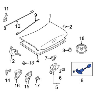 Mazda OE - Rear Trunk Lock Cylinder and Key