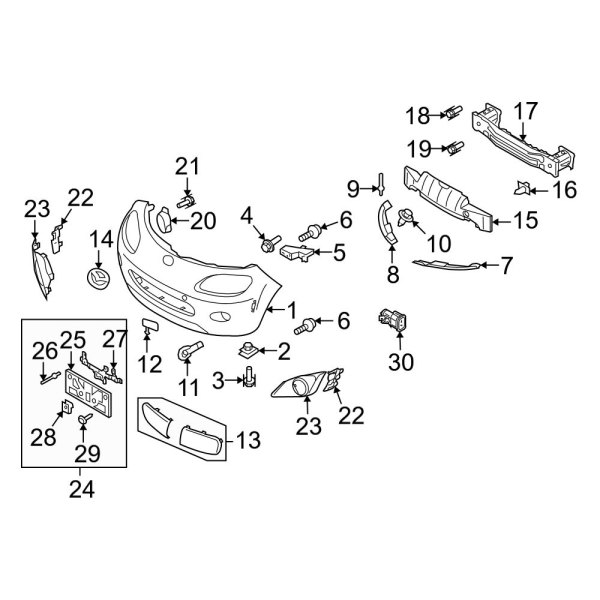 Front Bumper & Grille - Bumper & Components