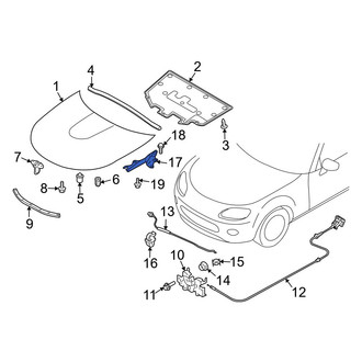 Mazda OE - Front Left Hood Hinge