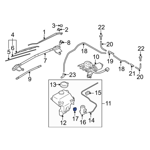 Windshield Washer Pump Grommet