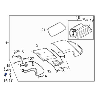 Mazda OE - Left Convertible Top Stowage Compartment Lid Striker