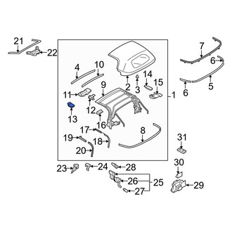 Mazda OE - Convertible Top Stowage Compartment Lid Striker