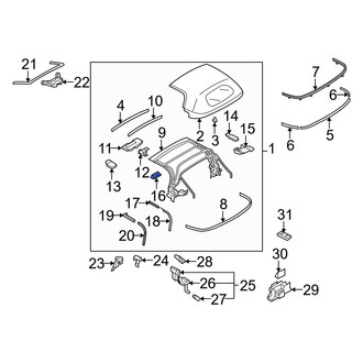 Mazda OE - Left Convertible Top Crank