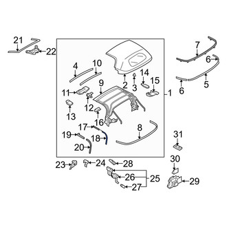 Mazda OE - Left Lower Convertible Top Seal