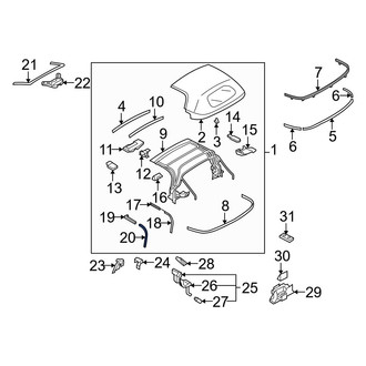 Mazda OE - Rear Left Convertible Top Seal