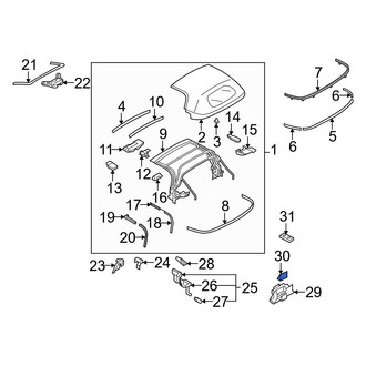 Mazda OE - Convertible Top Push Rod Pivot Lever